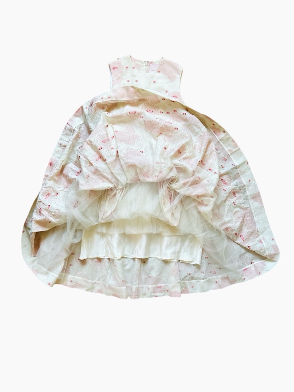 Simone Rocha H&M White and Pink Floral Jacquard Party Dress - Picture 6 of 11